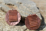 Copper Earrings, Layered "Shapes and Textures"