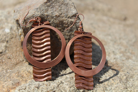 Copper "Shapes & Texture" Earrings