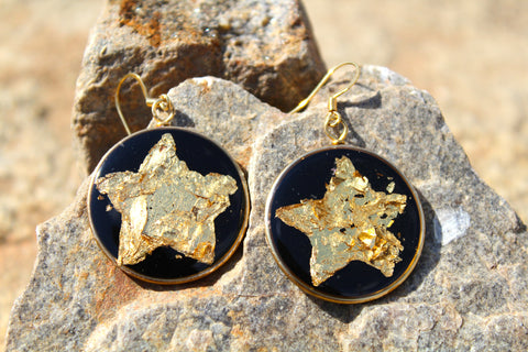 Golden Star Reflections Earrings
